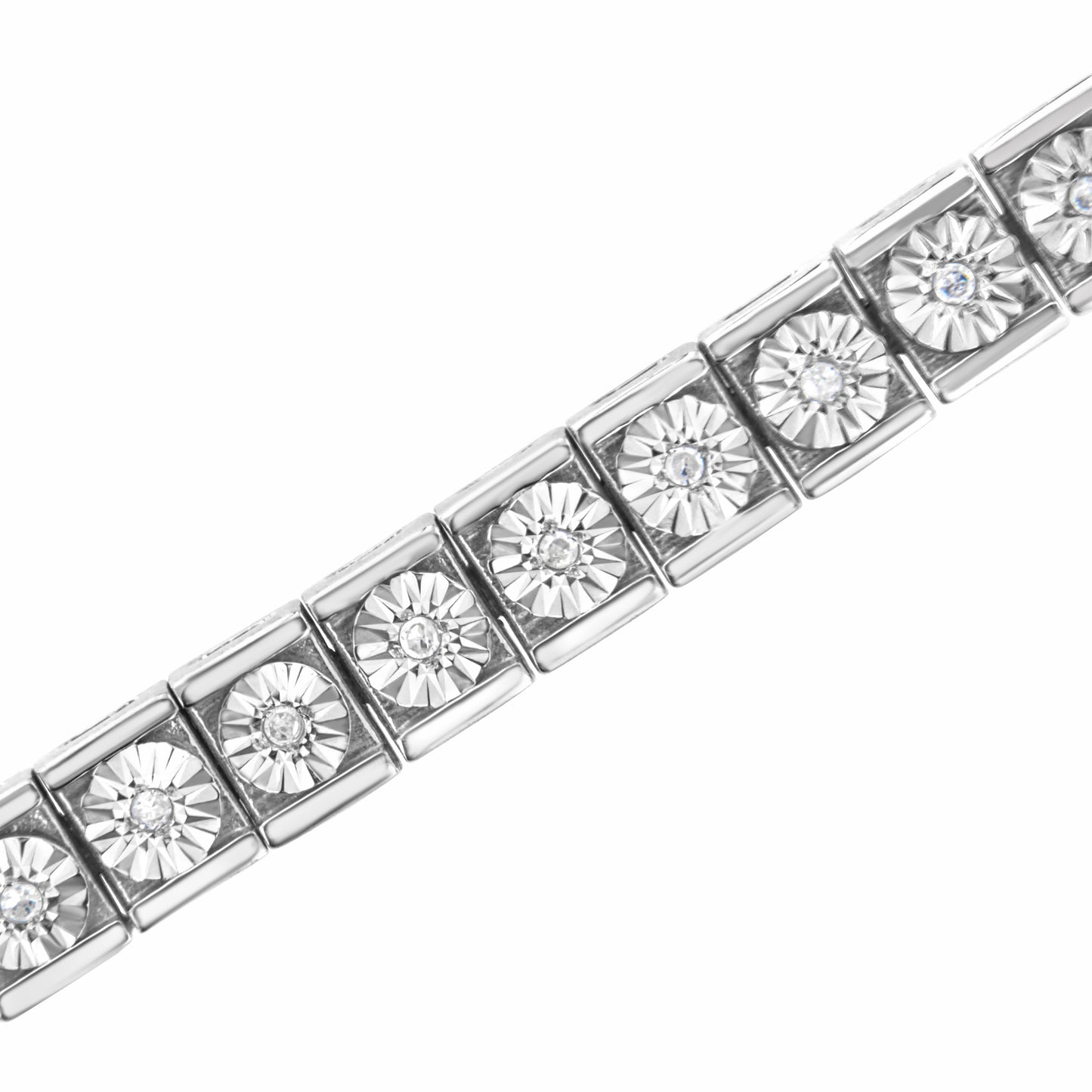 Miracle Set Diamond Classic Tennis Bracelet in Sterling Silver