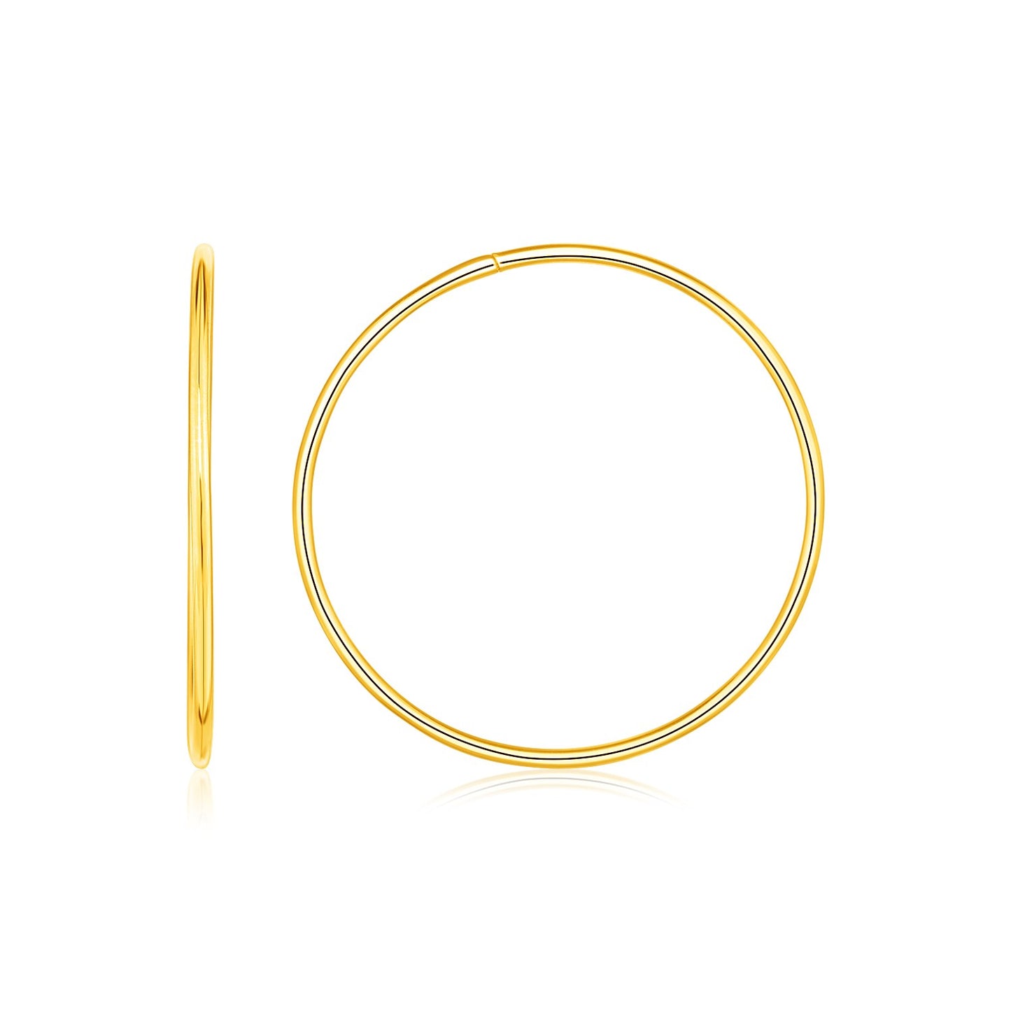 Endless Hoop Style Earrings in 14K Yellow Gold