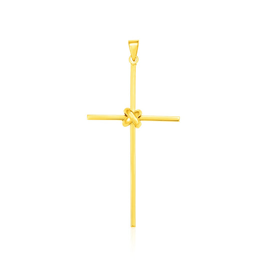 14k Yellow Gold Bar Style Cross Pendant