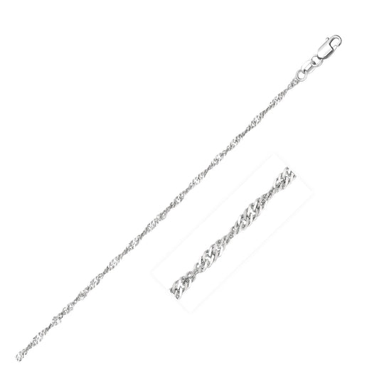 14k White Gold Singapore Chain 1.7mm